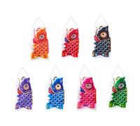 Sharplace 7 Pieces Japanese Carp Flags Japanese Carp Windsock Streamer Photo Props Eyecatching Decorative Flags for Window Parties, No Tassel