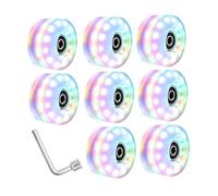 Sharplace 8 Pieces Luminous Roller Skate Wheels Bearings Installed Outdoor Accessories Parts Roller Skating Wheels Light up Wheels, Colorful