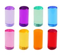 Sharplace 8 Pieces Rainbow Building Blocks Set Stacking Game Boys Girls Smooth Science Learning Gift Rainbow Acrylic Gemstone Cylinders, 5cm