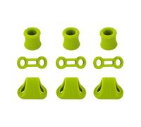 Sharplace 9 Pieces Climbing Carabiner Ropes Locking Rings Tool Rappel Abseil Positioning Device, Descender Belay Rigging Ropes Stopper, Green