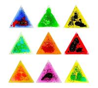 Sharplace 9 Pieces Sensory Soft Gel Liquid Toys Liquid Motion Tiles Easy to Clean Portable Novelty for Playroom Travel Gifts, 15x13cm