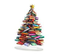 Sharplace Acrylic Christmas Tree Book Sign, 2D Acrylic Ornament Crafts, Tabletop Ornament Artwork Plaque Home Decor for Bedroom Desktop, Star