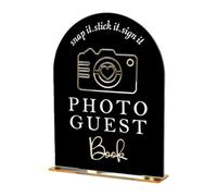 Sharplace Acrylic Wedding Sign Guest Book Sign with Base Birthday Decorative Signage Engagement for Ceremony and Reception Table Decor, Style A