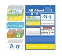 Sharplace Alphabet Learning Pocket Chart Educational Easy to Use Practical Alphabet Learning Teaching for Boys Girls Children Kids Home