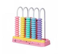 Sharplace Arithmetic Abacus Visual Bead Counting Frame Math Manipulative Educational Tool with Smooth Sliding Beads and Reset Function suitable for early classroom, Pink, 5 Rows