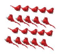 Sharplace Artificial Christmas Red Bird Ornaments Simulation Bird Decorations Clip on Festive Christmas Tree Ornaments for Home Wedding