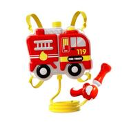 Sharplace Backpack Water Spray Outside Pretend Play with Adjustable Straps Tank with Hose Spray Toy for Park Playground, Fire Truck