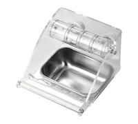 Sharplace Bird Cage Feeder Food Container with Perch Anti Splashing Foraging Toy Roller Leaking Feeding Toy for Small and Medium Parrot, 15x19x14.5cm