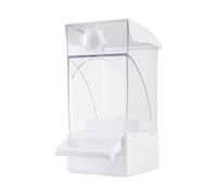 Sharplace Bird Cage Feeder Food Dispenser Pull Out Bottom Tray Bird Food Bowl Parrot Feeder for Parakeets Canary Finch Parrot Cockatoo, white