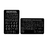 Sharplace Braille Alphabet Board Braille Learning Tool Lightweight with Raised Dots Effective Teaching Aid for Children Beginners, Black 2pcs