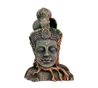 Sharplace Buddha Head Statue Aquarium Decoration Hideout Freshwater Saltwater Use Resin Tank Ornament Betta Rest Gifts