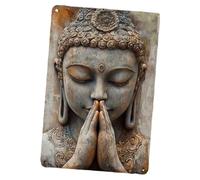 Sharplace Buddha Wall Plaque Accessory 2D Flat Versatile Hanging Sign Gifts Metal Art Wall Decor Ornament for Cafe Office Living Room