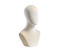 Sharplace Bust Mannequin Head Wig Display with Shoulder Wig and Hats Display Stand Manikin Velvet Head for Wig Hairdresser Training Cap , Beige