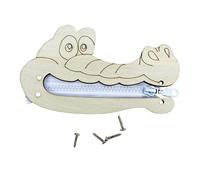 Sharplace Busy Board DIY Accessories Material Learning Zipper Game Sensory Toy Wooden Handicraft Toy for Preschool Airplane Toy Kids Children,Crocodile