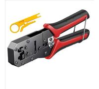Sharplace Cable Connector Crimper Ethernet Crimping Tool Network Crimper Cutting with Compression Alloy Steel Suitable for Home Cabling Setup, Red