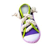 Sharplace Canvas Dog Toy with Rope Laces Rattling Athletic Shoe-Shaped Pet Toy Tear-Resistant for Dogs,