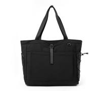Sharplace Carrier Shoulder Tote Gym Bag Travel Bag Carryall With Front Panel Pocket Buckle Closure And Side Drawstring Nylon Polyester Suitable for daily commute, Array, Black