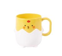 Sharplace Cartoon Toothbrush Cup Drinking Cup Portable Comfortable Handle Bathroom Cup Mouthwash Cup for Boys Girls Children Household, round eyes