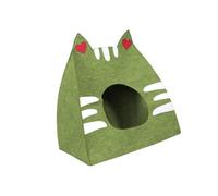 Sharplace Cat House, Scratch-resistant And Stable, for Indoor Cats, Cute Cat Furniture, Kitten Bed, Hiding Place, 50 X 35 X 58 Cm, Green