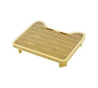 Sharplace Cat Litter Mat Cat Litter Box Ramp,Elevated,Sturdy,Easy Cleaning Indoor Pedal Stool for Kitten Elderly Cats Double Layered, Yellow