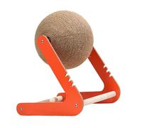 Sharplace Cat Scratcher Toy Furniture Protection with Holder Stand Pet Supplies Scratching Ball Wheel Exerciser for Indoor Cat Balcony, Orange and L