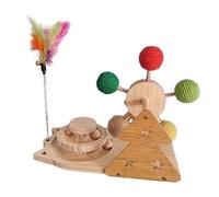 Sharplace Cat Track Toy Scratch Board Self Play Enrichment Turntable Ball Cat Scratching Toy for Playing Chasing Small Animals Kittens