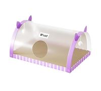 Sharplace Cat Tunnel Scratcher Pad Interactive Toy Non Slip Furniture Protector Versatile Cat Cave Bed Tunnel Tube Toy for Apartment, Purple and L