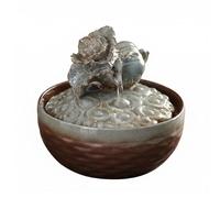 Sharplace Ceramic Tabletop Indoor Water Feature Desk Bowl Reservoir USB Powered Round Basin Circulating Water Ornament Tranquil, Kiln Change Fortune Flowing Water Ornament