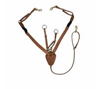Sharplace Chest Strap Leather Horse Breastplate Riding Equipment Adjustable Harness Metal Connections Dependable Support Suitable for Horseback Training Schooling Regular Riding, Brown, Brown