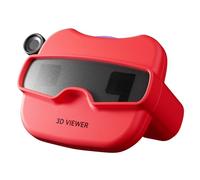Sharplace Children 3D Viewer Toy Slide Viewer Visual Learning Glasses Portable Material Eye Friendly Viewing Suitable for travel family outings classroom activities quiet play at home, Red