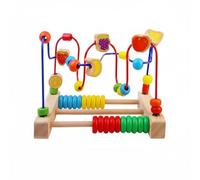 Sharplace Children Bead Game Wooden Bead Maze Activity Toy Early Learning Bead Fine Motor Toy Sensory Toy smooth steel wires and water based paint suitable for, Fruit Bead Maze
