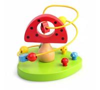 Sharplace Children Bead Game Wooden Bead Maze Activity Toy Early Learning Bead Fine Motor Toy Sensory Toy smooth steel wires and water based paint suitable for, Mushroom Bead Maze