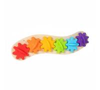 Sharplace Children Learning Gear Wooden Busy Board Activity Board Early Learning Toy Interactive Gear Board Hands On Exploration Concentration Building, Original Wood Caterpillar Gears