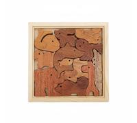 Sharplace Children Learning Puzzle Wooden Assembly Matching Board Game With Interlocking Shapes And Textured Feel For Early Hands On Practice Suitable for, Animals Puzzle