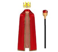Sharplace Children Performance Cloak Costume Robe Crown Set Polyester Construction With Gold Beige Lining Front Opening Suitable for School Productions Holiday, 120CM, style to 9