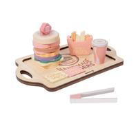 Sharplace Children Play Kitchen Wooden Playset Set With Tongs Fries Drink Stacking Sorting Counting Storytelling Suitable for home playrooms preschools daycare areas