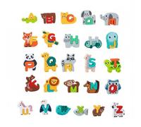 Sharplace Children Set Letter Blocks Dinosaur Blocks With Counting From 1 to 20 For Math Practice Suitable for preschoolers classroom activities, Animal Alphabet Matching Blocks
