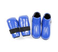 Sharplace Children Training Gloves Taekwondo Hand Protectors Foot Pads Sparring Guards PU Leather EVA Foam Support With Wide Hook And Suitable for kids controlled practice routines , Blue , S