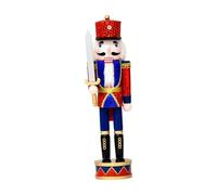 Sharplace Christmas Nutcracker Decoration Ornament Xmas Themed Doll Traditional 36cm Toy Wooden Nutcracker for Fireplace Party