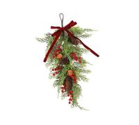 Sharplace Christmas Teardrop Swag, Front Door Wreath Christmas Swag Garland Artificial Decorations for Stairs, Hanging Wall Swags, Artificial Wreath for Celebration Thanksgiving Wedding Anniversary