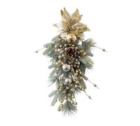 Sharplace Christmas Teardrop Swag, Front Door Wreath Christmas Swag Garland Artificial Decorations for Stairs, Hanging Wall Swags, Artificial Wreath for Celebration Thanksgiving Wedding Anniversary