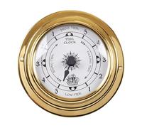 Sharplace Clock Silent Wall Mounted Brass Housing Portable Nautical Boat Clock 98mm for Weather Station Indoor Outdoor Sailing Ship