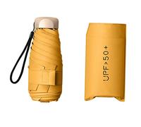 Sharplace Compact Umbrella Mini Folding Lightweight Waterproof Sun Rain Protection Sturdy Portable Handle Suitable for Outdoor Car Travel G, Yellow