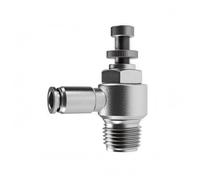 Sharplace Control Valve with Push-to-Connect Throttle Adjustable Stainless Steel Pneumatic Connector Nitrile Rubber O-Seal Compact, SL4-01, 4mm Tube, 1/8 Thread