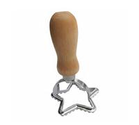 Sharplace Cookie Cutter Dumpling Maker Tool Ravioli Press Pastry Stamp Biscuit with Metal Frame and Comfortable Wooden Grip Suitable for Meal prep Holiday Party Snacks Everyday use, Star