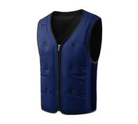 Sharplace Cooling Vest Zipper Vest Breathable Vest Work Vest Sleeveless Garment With Ventilated Sides And Secure Fastener Points In Lightweight Polyester And, Blue, Blue, XXL, 2XL