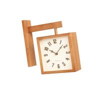 Sharplace Corner Wall Clock Timepiece Easy Read Wall Mounted Double Sided Decorative Art Clock for Office Dining Room Household Indoor, light brown