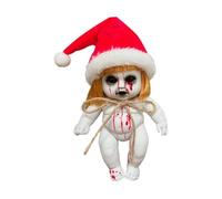 Sharplace Creepy Halloween Doll Scary Props Hanging Realistic with Rope Haunted Doll Spooky Dolls for Indoor Outdoor Haunted House Home, santa girl small