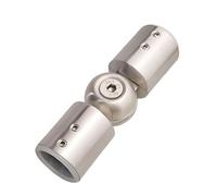 Sharplace Curtain Rod Corner Connector with Screws for Bay Window Curtain Rods Universal Connection Hinged Connector Adjustable Angle, 25mm brushed