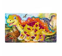 Sharplace Dinosaur Puzzle Wooden Game Set With Dino Themed Patterns Educational Toy For Fine Motor Skills And Cognitive Development Preschool Learning Tool, Stegosaurus Digital